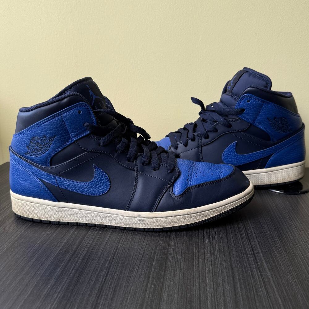 Nike Air Jordan 1 2017 Mid Obsidian Royal 554724-412 Size 13 Men’s Preowned
